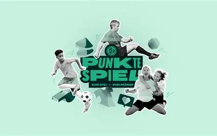 DFB-Punktespiel Motiv mit Fußballspielerinnen und Fußballspielern